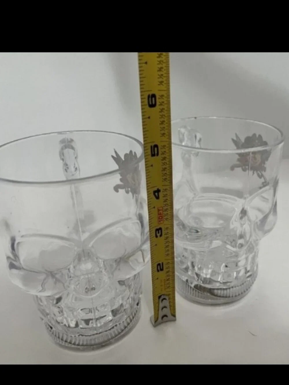 Disney Skull Glow Cup Pirate Mickey Light Up Pirates of the Caribbean SET OF 2